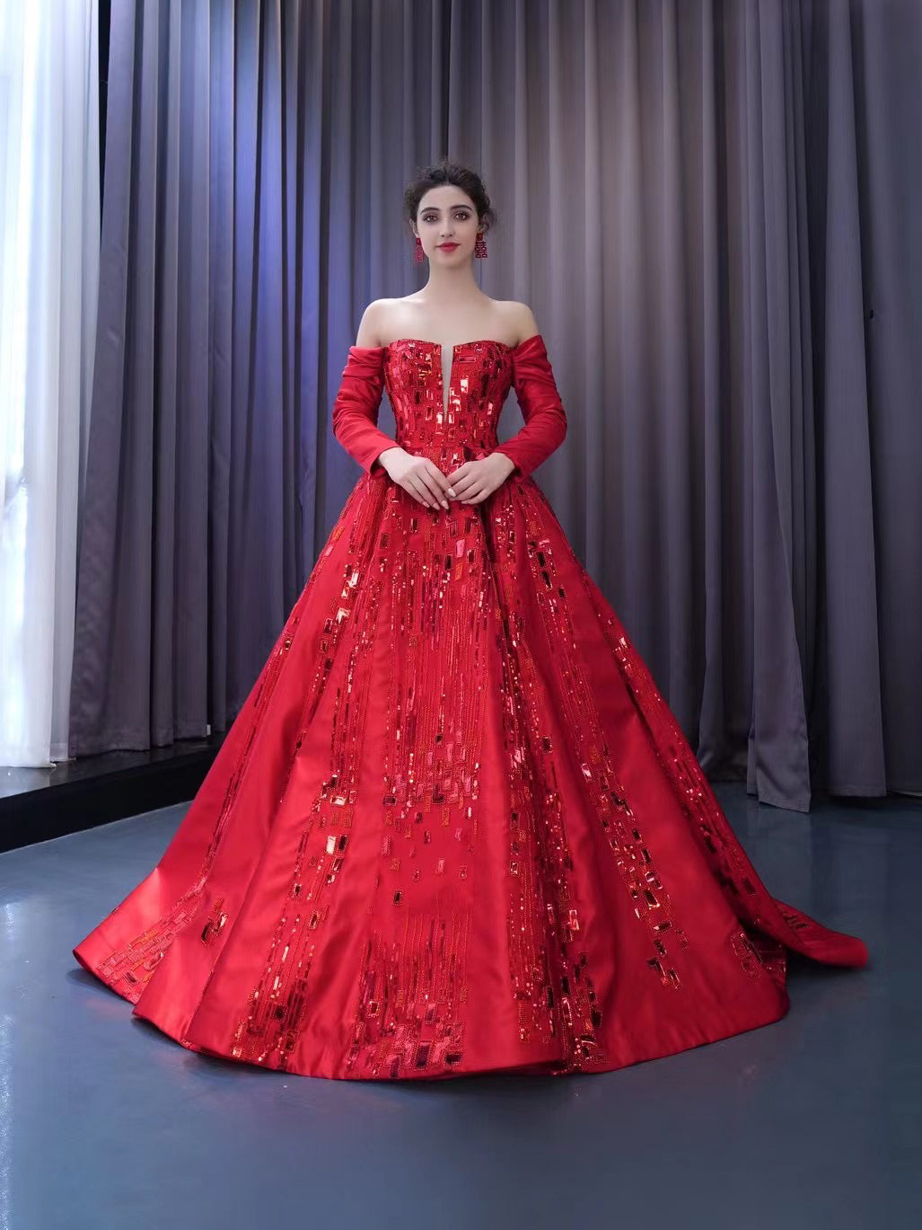 red elegant dresses